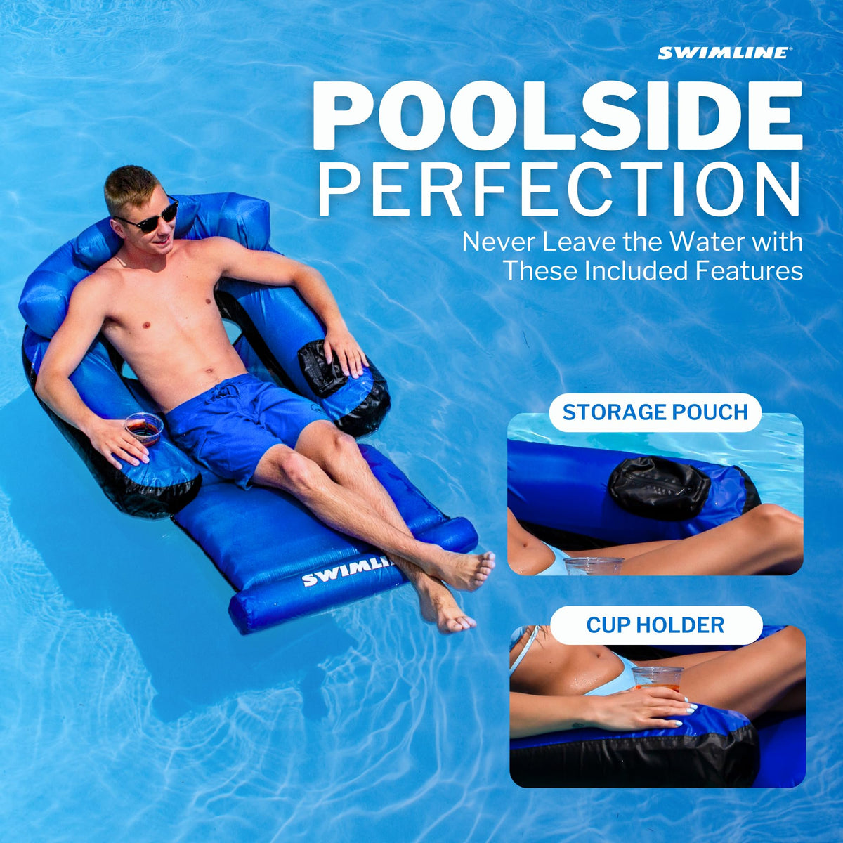 Fabric Covered Pool Float Mattress Red Lounger Raft L738939