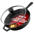 Cast Iron Skillet 10 Inch with Lid Black M2914