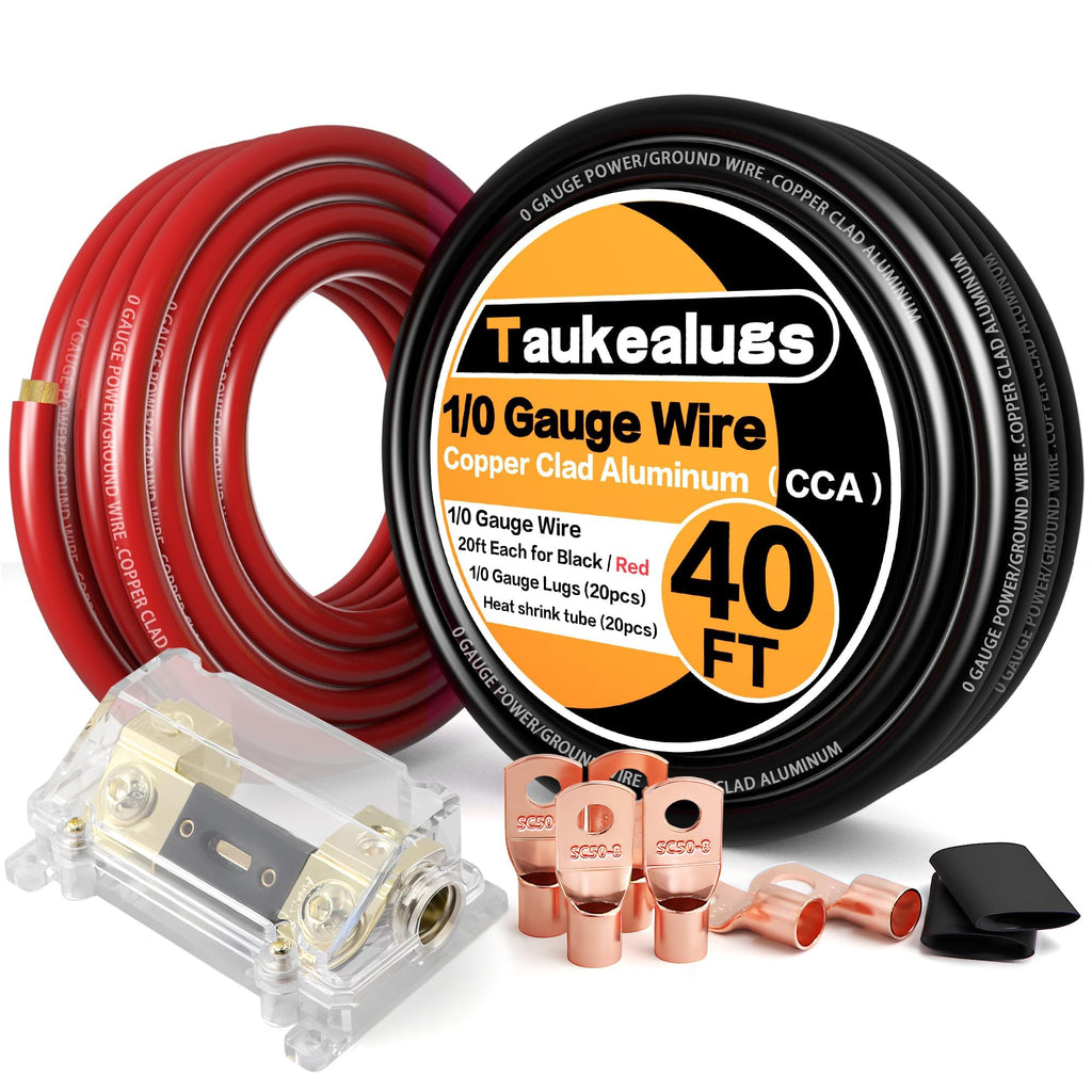0 Gauge Battery Cable with 250A Fuse Holder & Terminals Kit Q5067