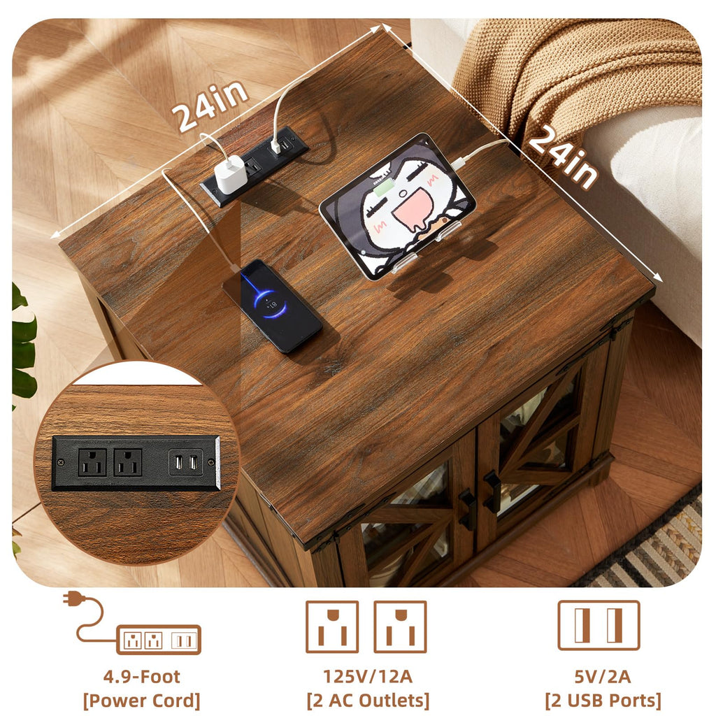 End Table Set 2 with Charger X468