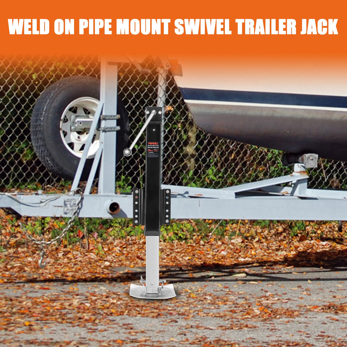 8000lbs Heavy Duty 30" Lift Swivel Bolt-on Trailer Jack with Drop Leg J1122