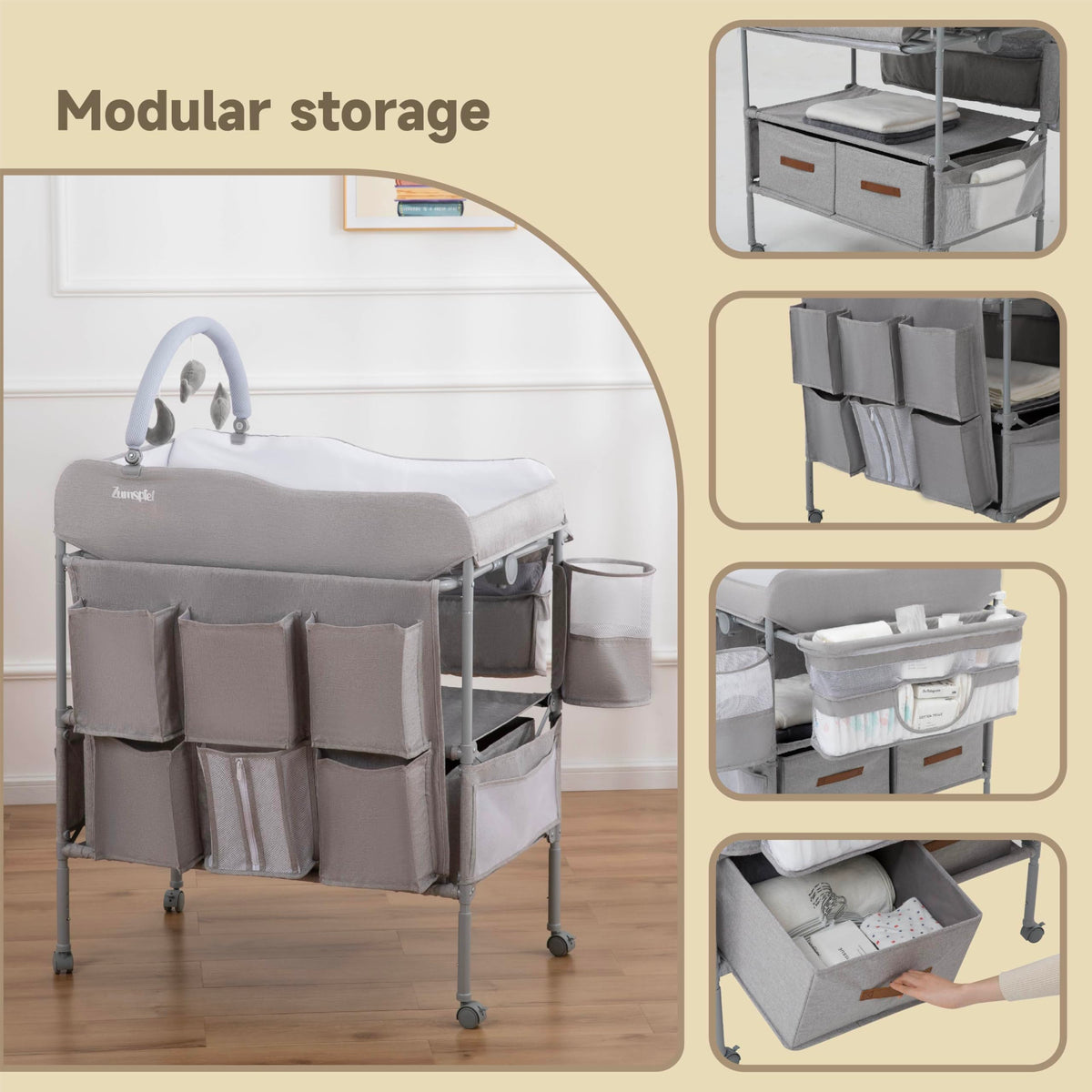 Portable Folding Baby Changing Table with 2 Drawers V312
