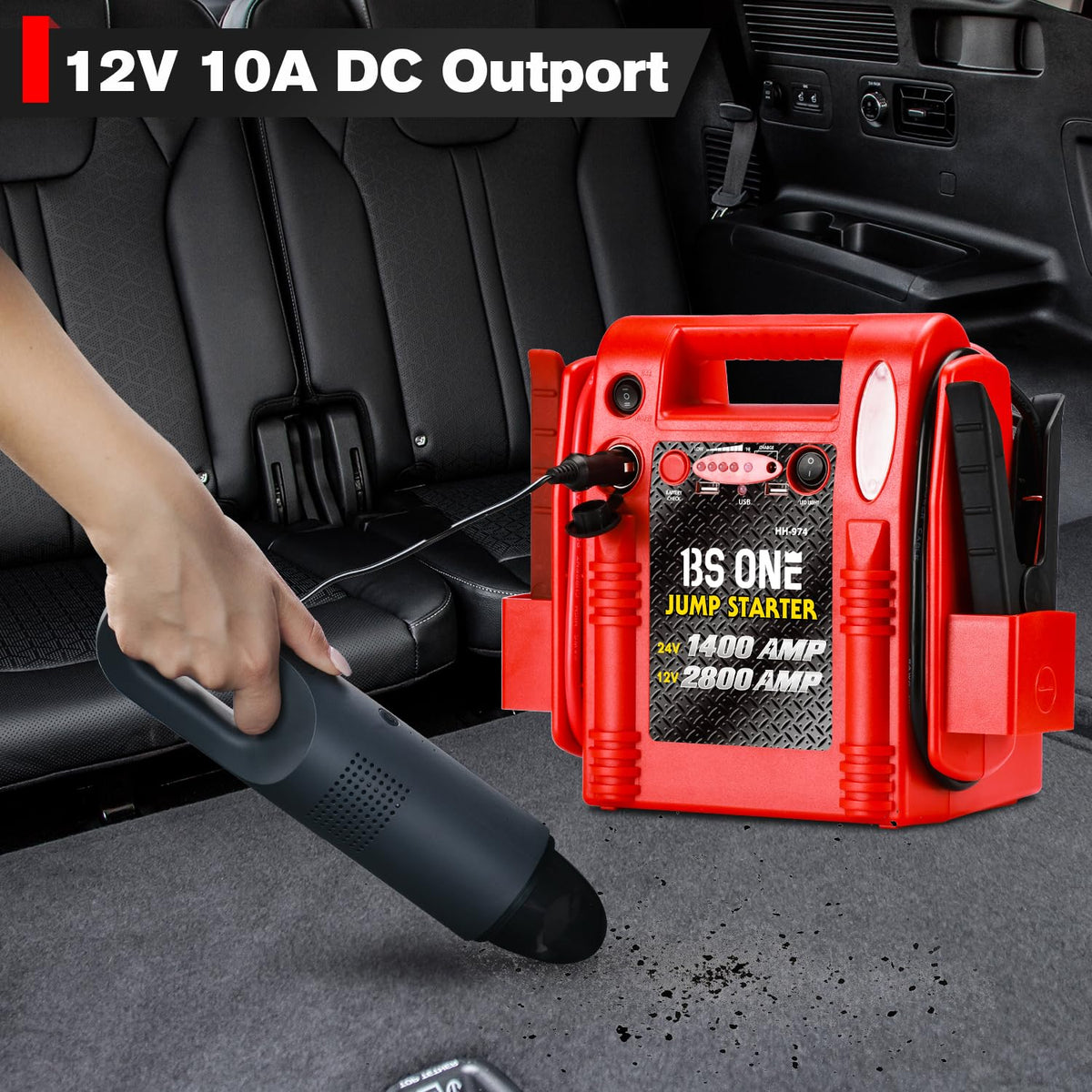 24V / 12V Heavy Duty Jump Starter with USB/DC Output and LED Light I5562
