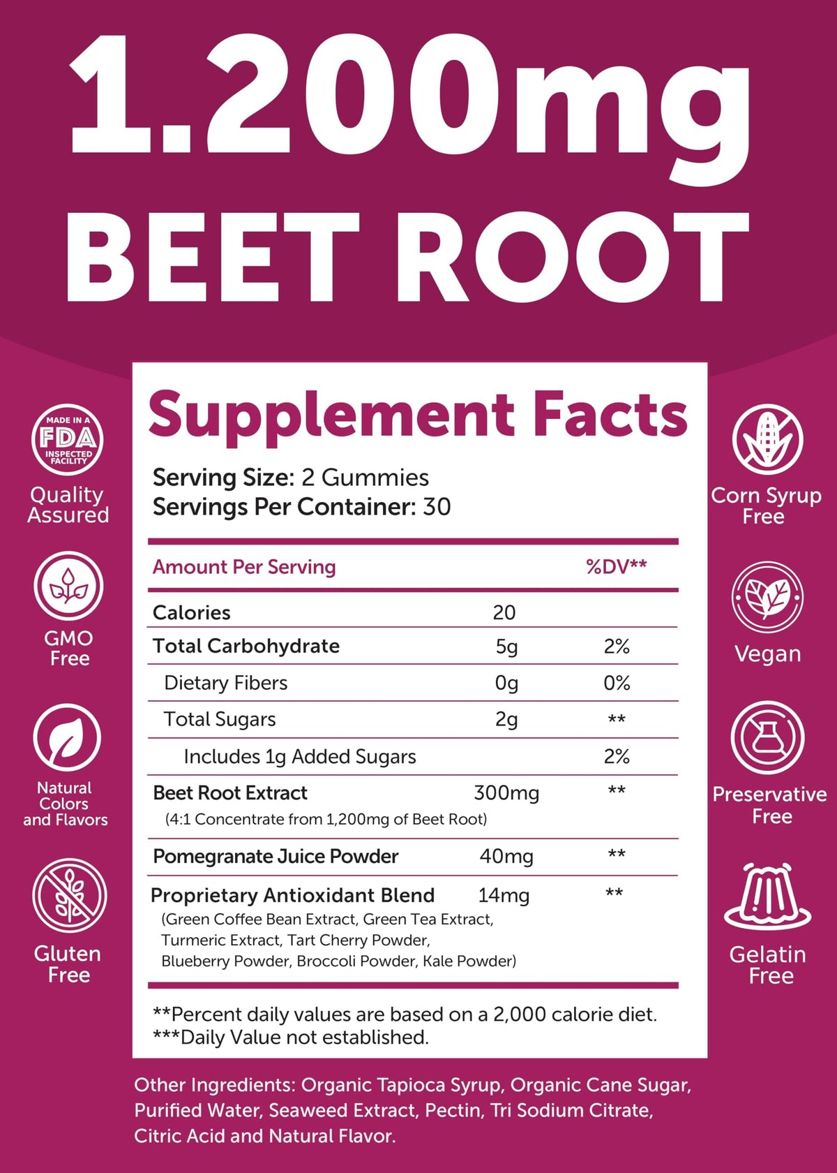 Beet Root Vitamin E C Gummies R408