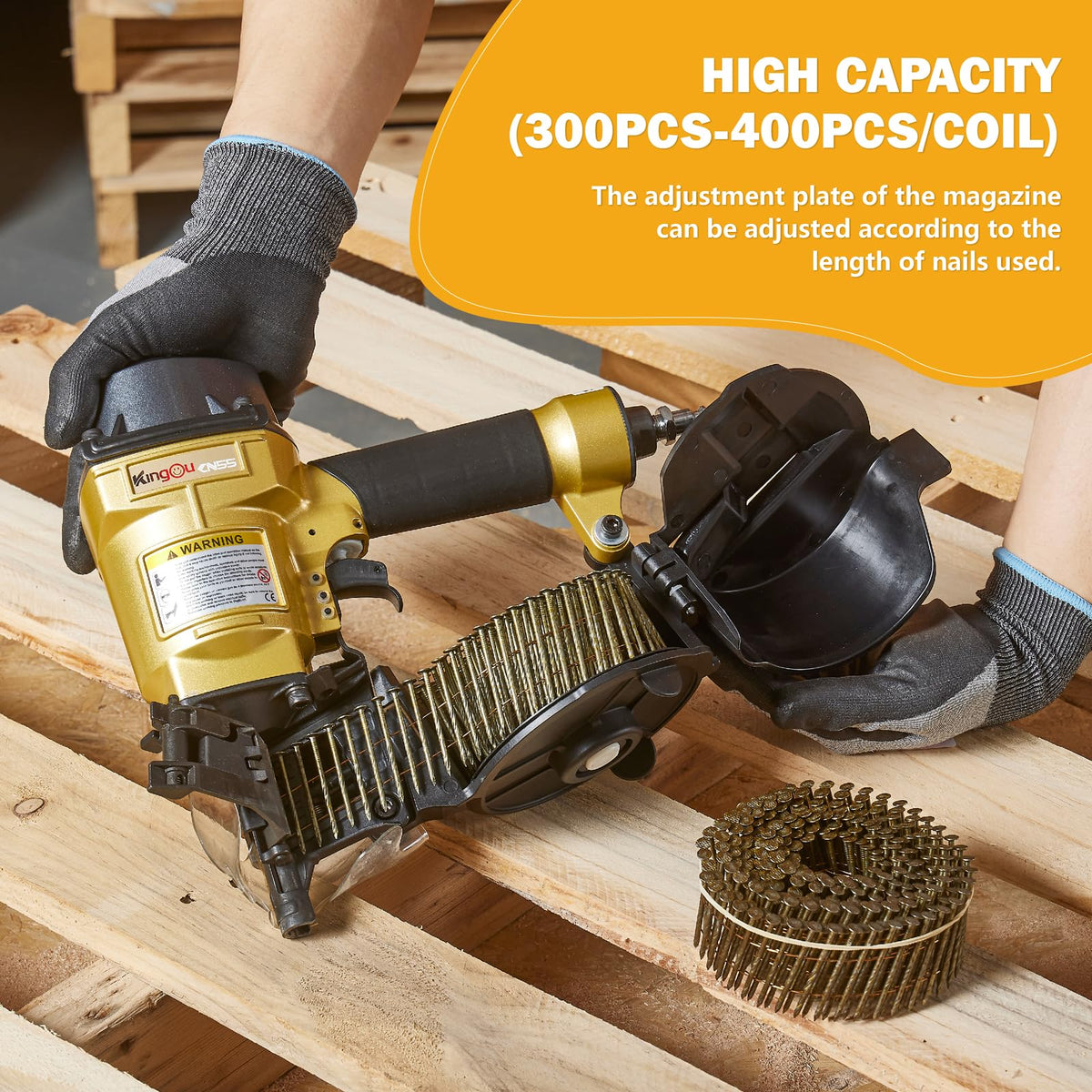 Coil Siding Nailer Gun with 1/4 NPT Air Connector T8866