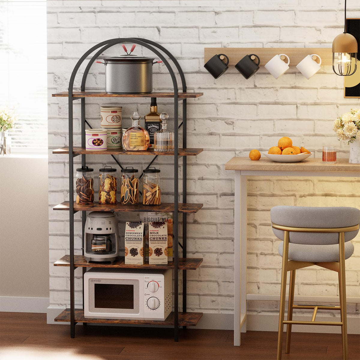 5 Tier Arched Bookshelf C75455