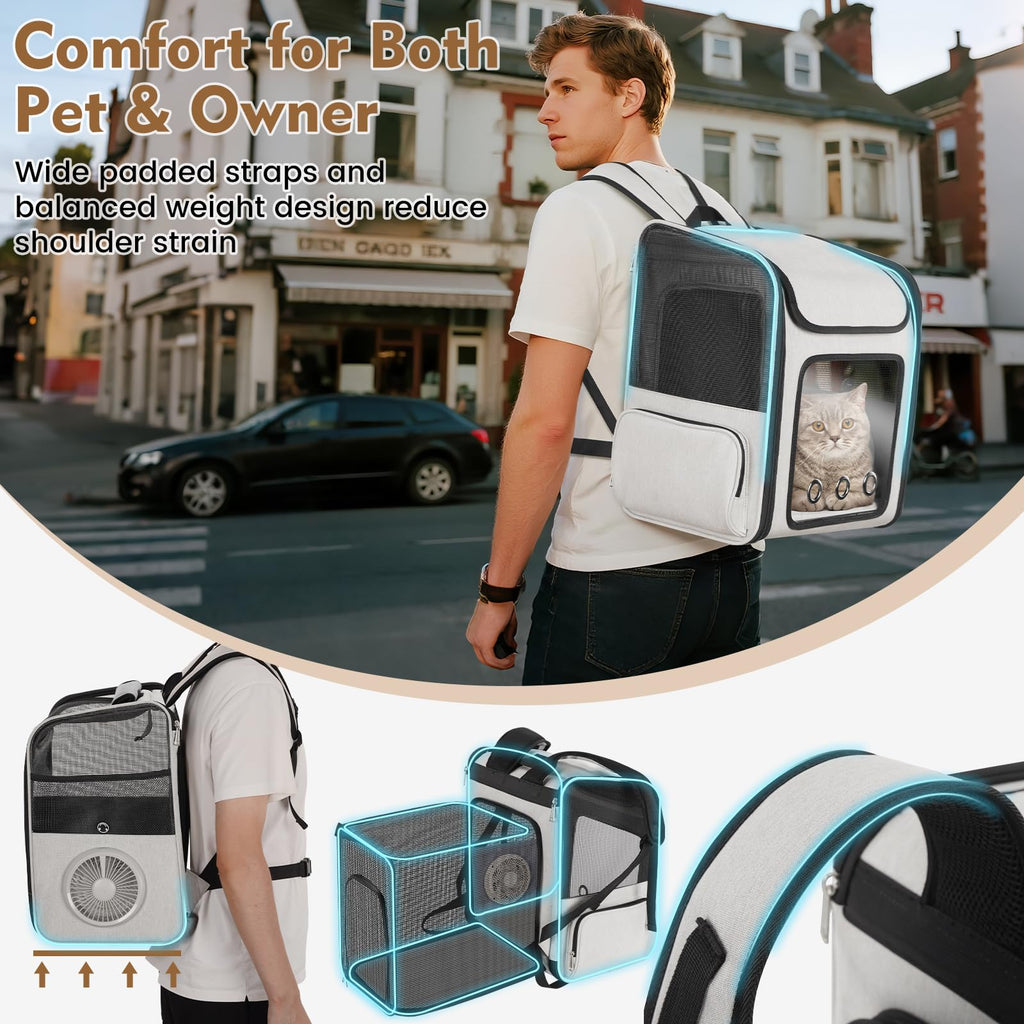 Cat Backpack Carrier with Cooling Fan & Heating Pad H68990