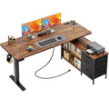 55.1'' L Standing Desk with Outlets, Cabinet, Shelves, Drawers S72045