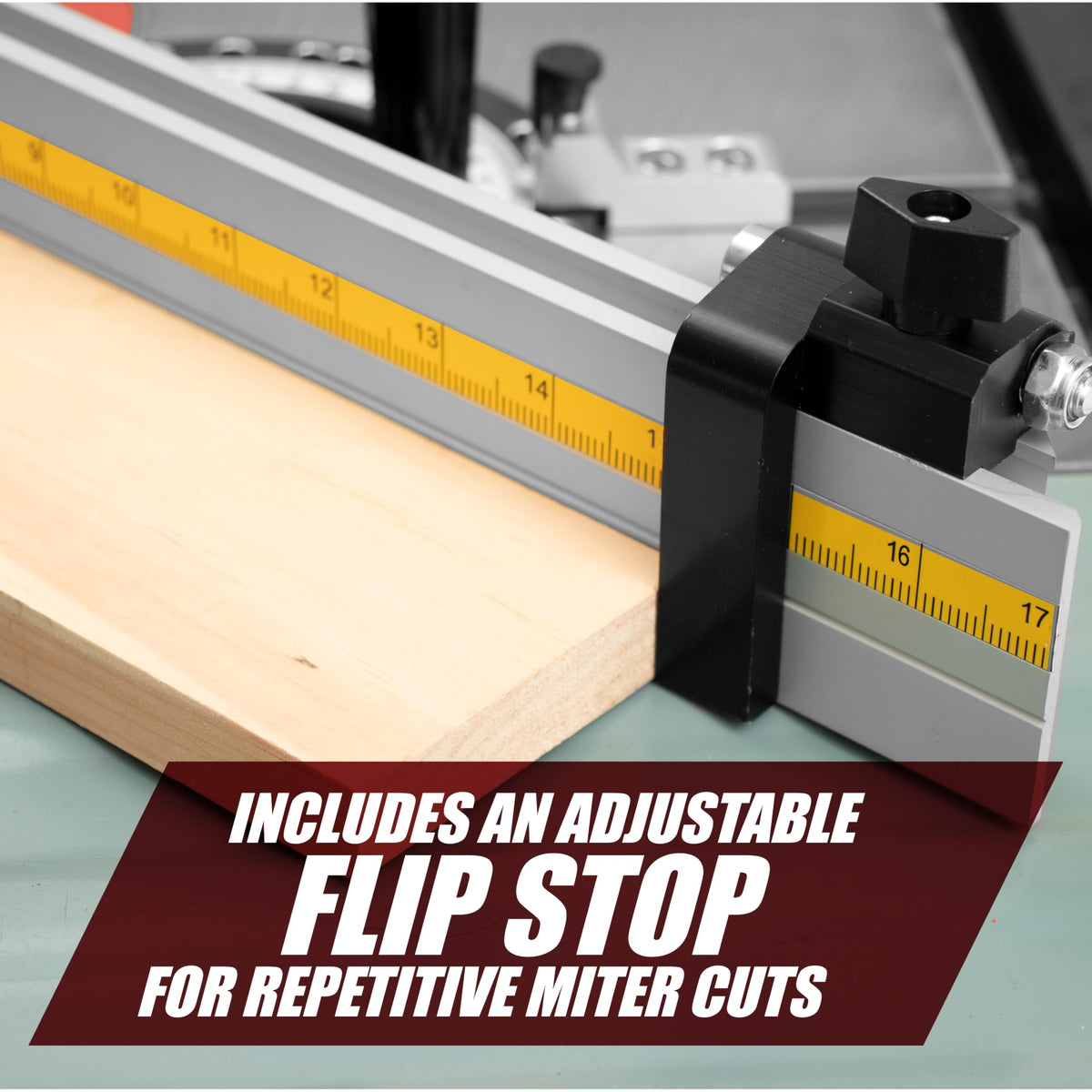 Aluminum Miter Gauge Fence with Flip Stop P460348