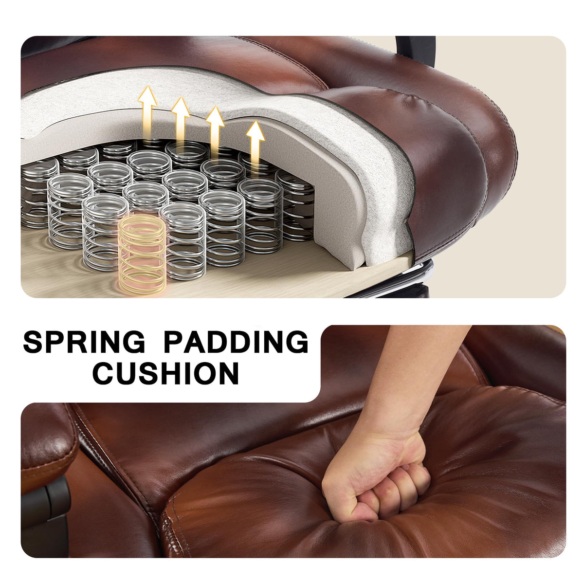 Brown PU Leather Heated Massage Executive Chair J92367