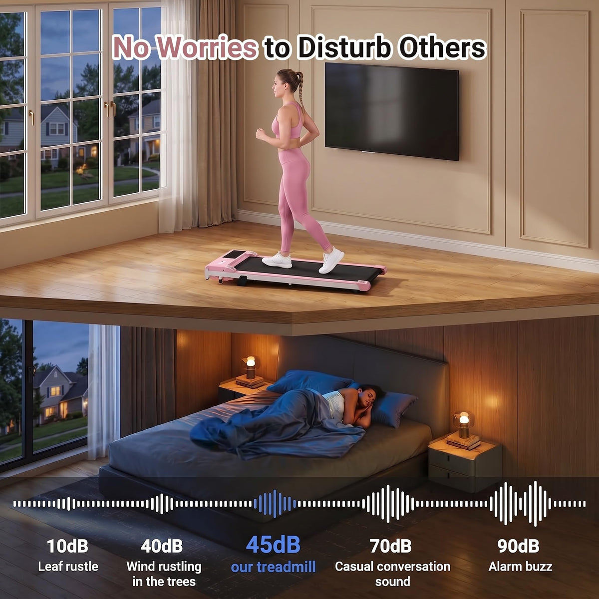 3.0HP Portable Under Desk Treadmill with Remote Control K967586
