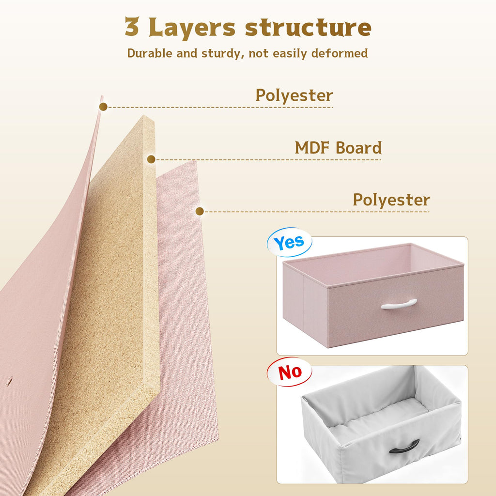 Pink 9 Fabric Drawer Dresser A854719