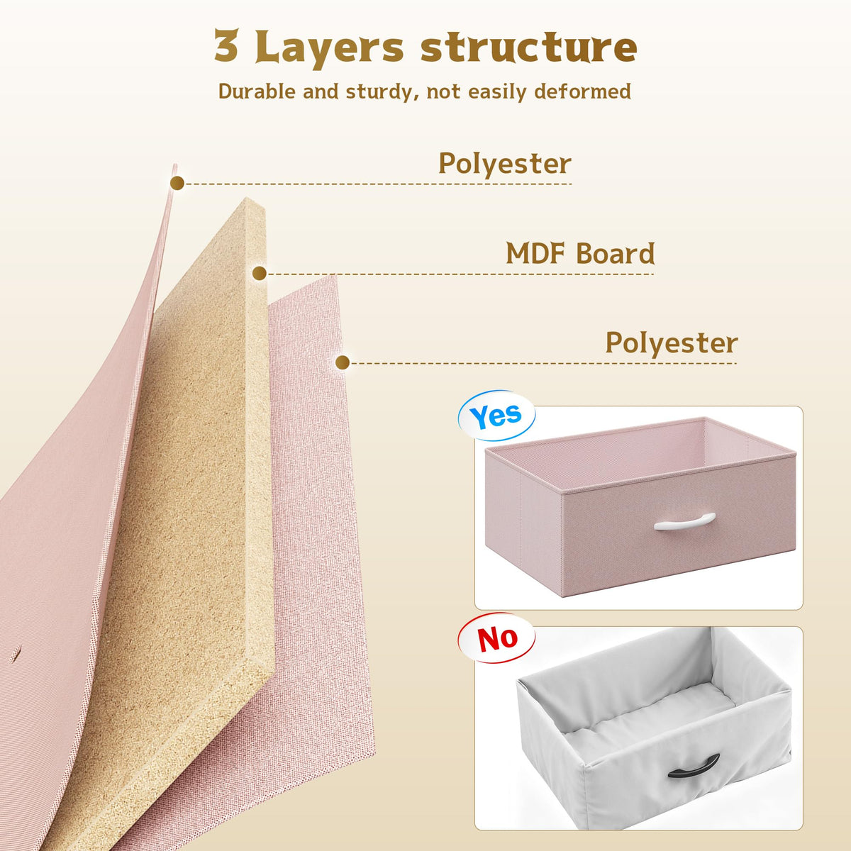 Pink 9 Fabric Drawer Dresser A854719