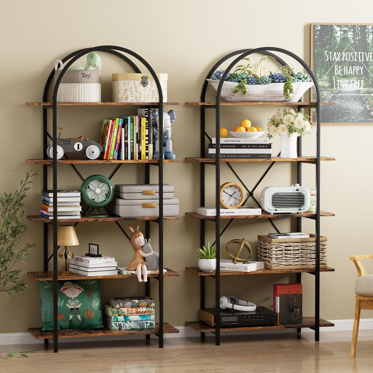 5 Tier Arched Bookshelf C75455