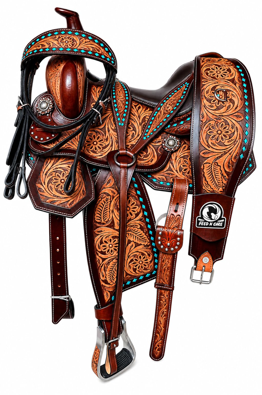 Leather Horse Saddle with Tack Set K87449