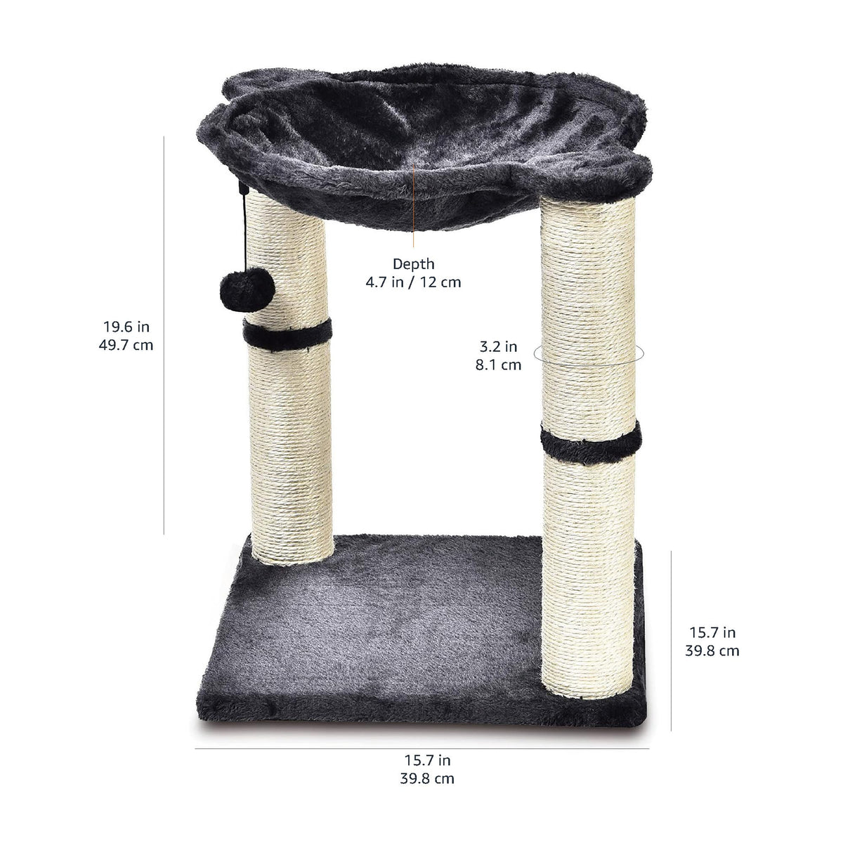 Cat Condo Tower with Hammock Bed and Scratching Posts T389