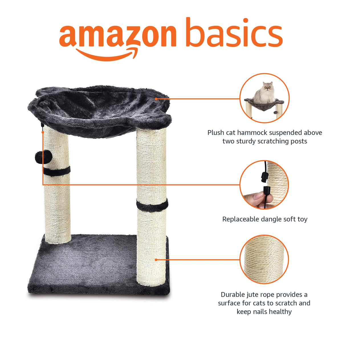 Cat Condo Tower with Hammock Bed and Scratching Posts T389