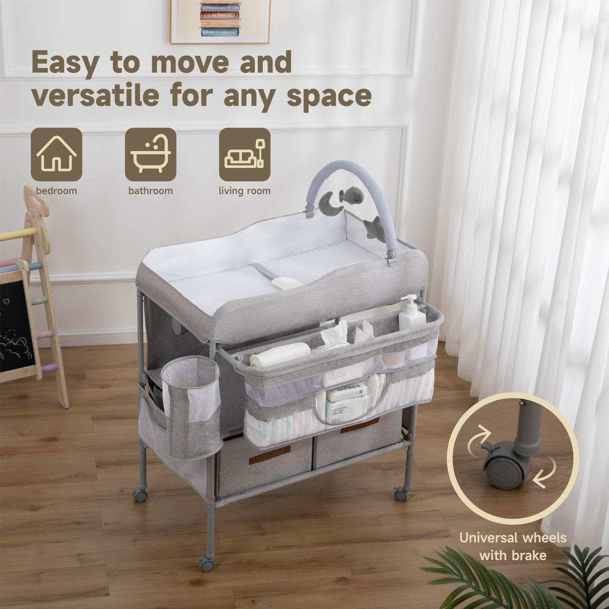 Portable Folding Baby Changing Table with 2 Drawers V312