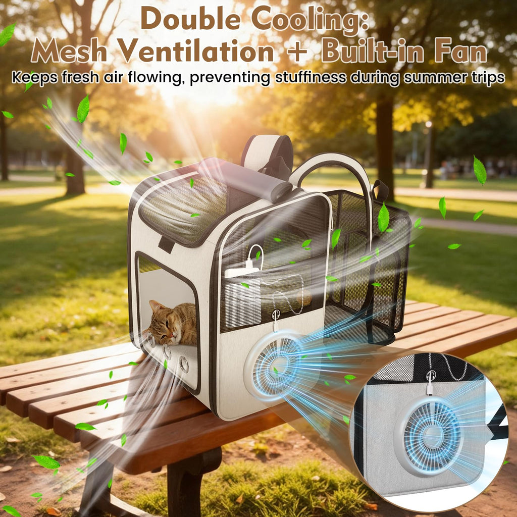 Cat Backpack Carrier with Cooling Fan & Heating Pad H68990