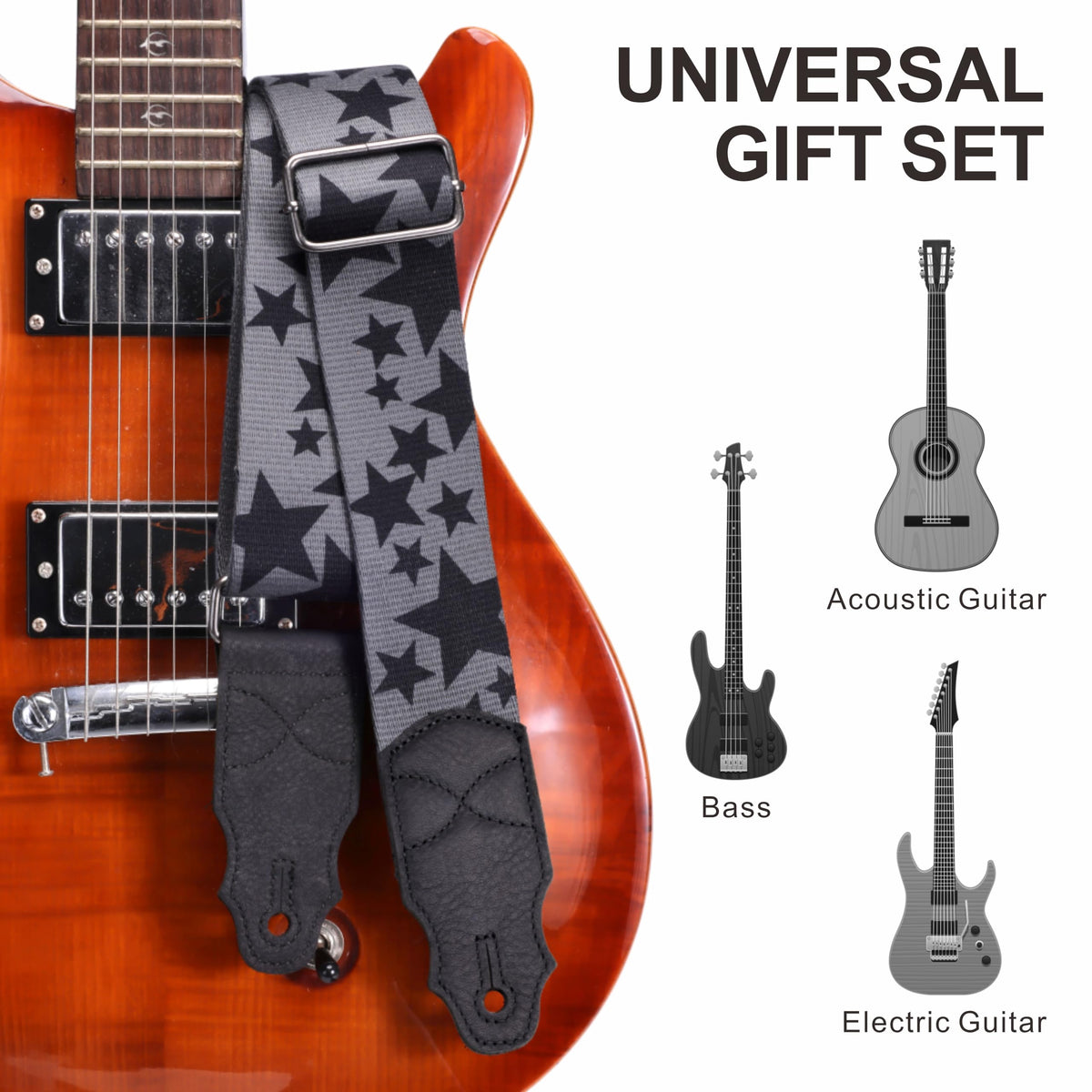 2 Inches Guitar Strap with Leather End K22252