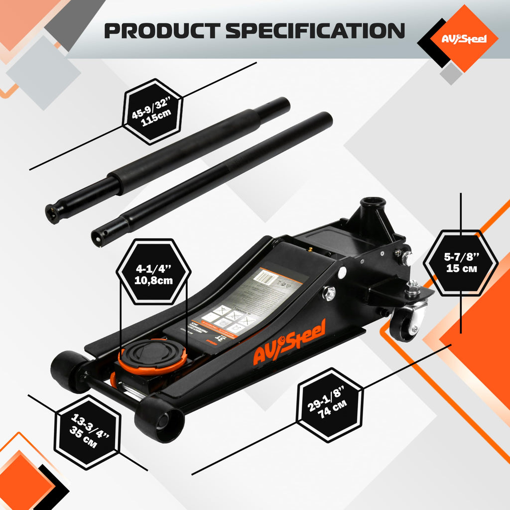 3 Ton Low Profile Hydraulic Floor Jack B350