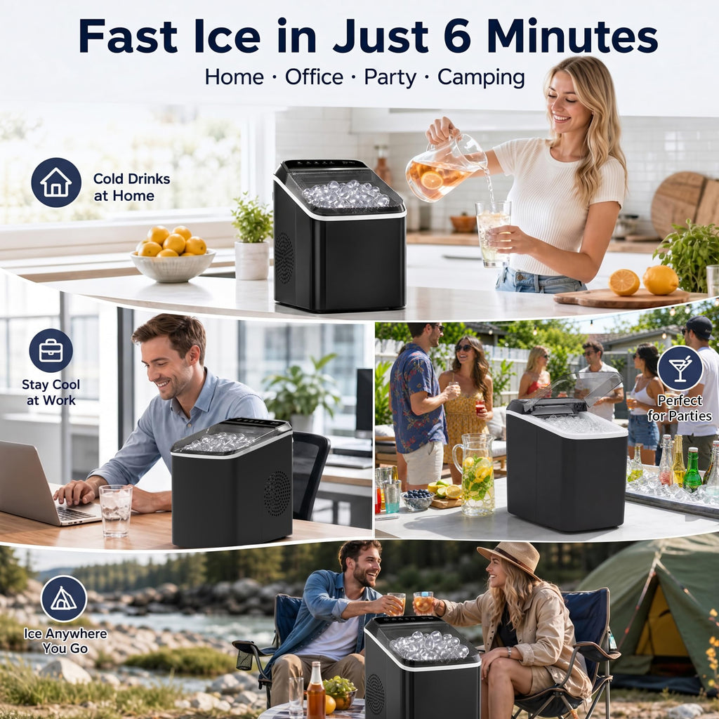 Countertop Ice Maker with Basket & Scoop U997917