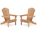 Wood Folding Adirondack Chair Set of 2 Solid Cedar M5062