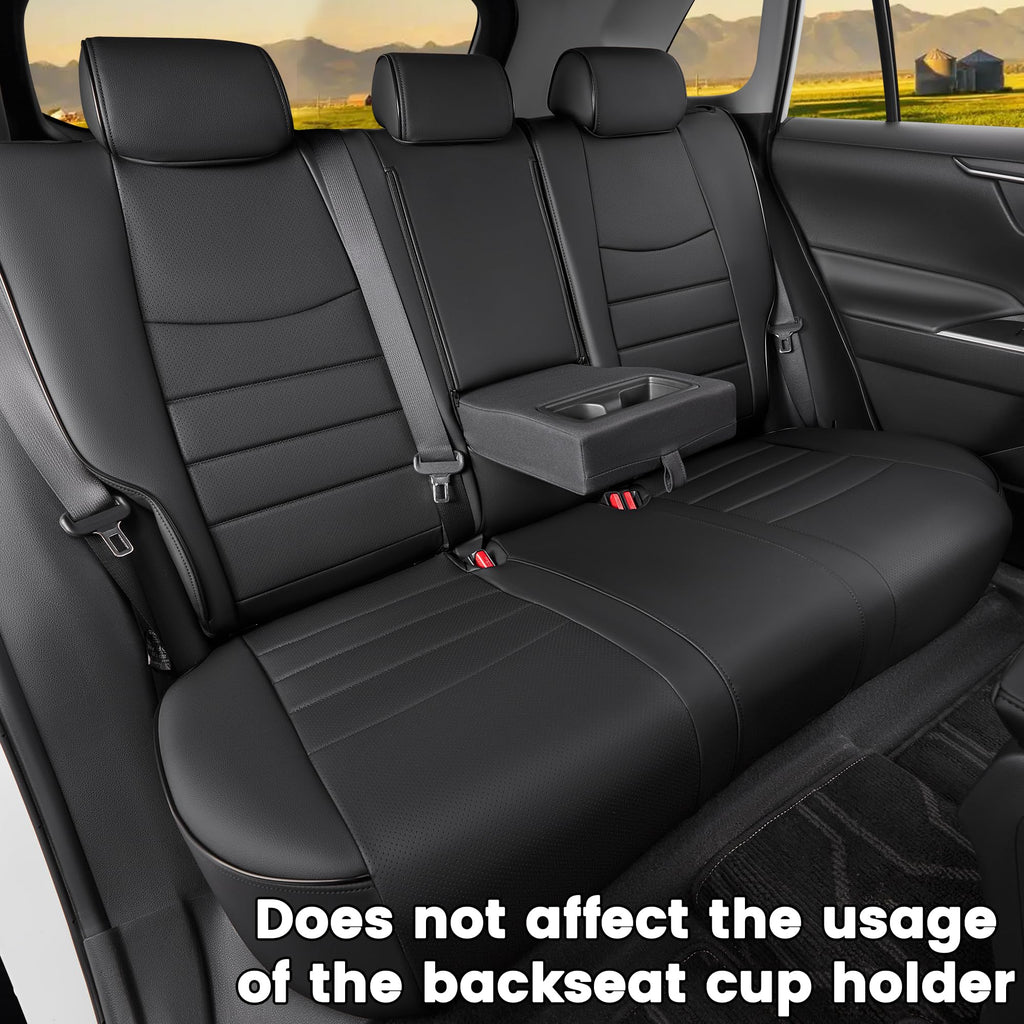 Black Leather 5 Seats Car Seat Covers Set O1639