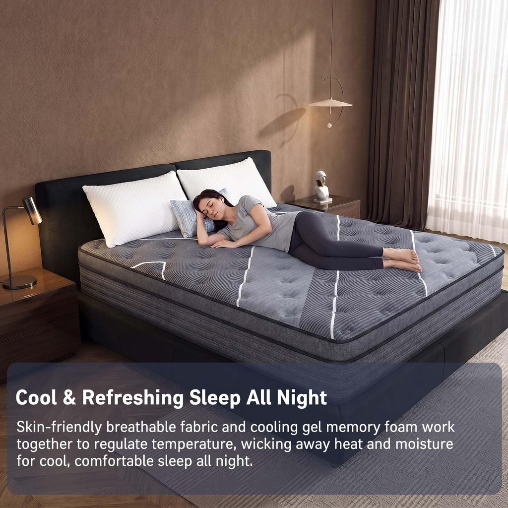12 Inch Cooling Gel Memory Foam Hybrid Mattress R463259