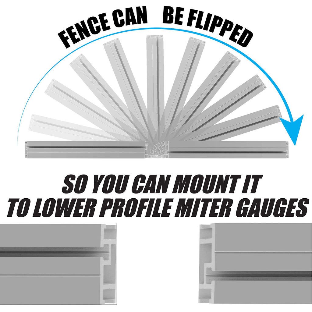 Aluminum Miter Gauge Fence with Flip Stop P460348