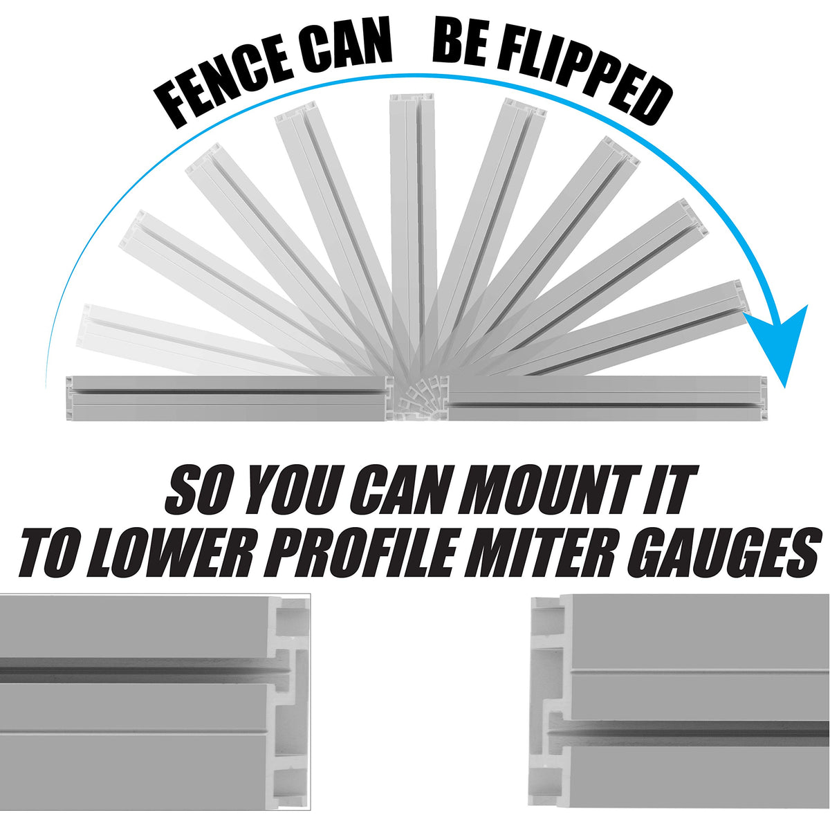 Aluminum Miter Gauge Fence with Flip Stop P460348
