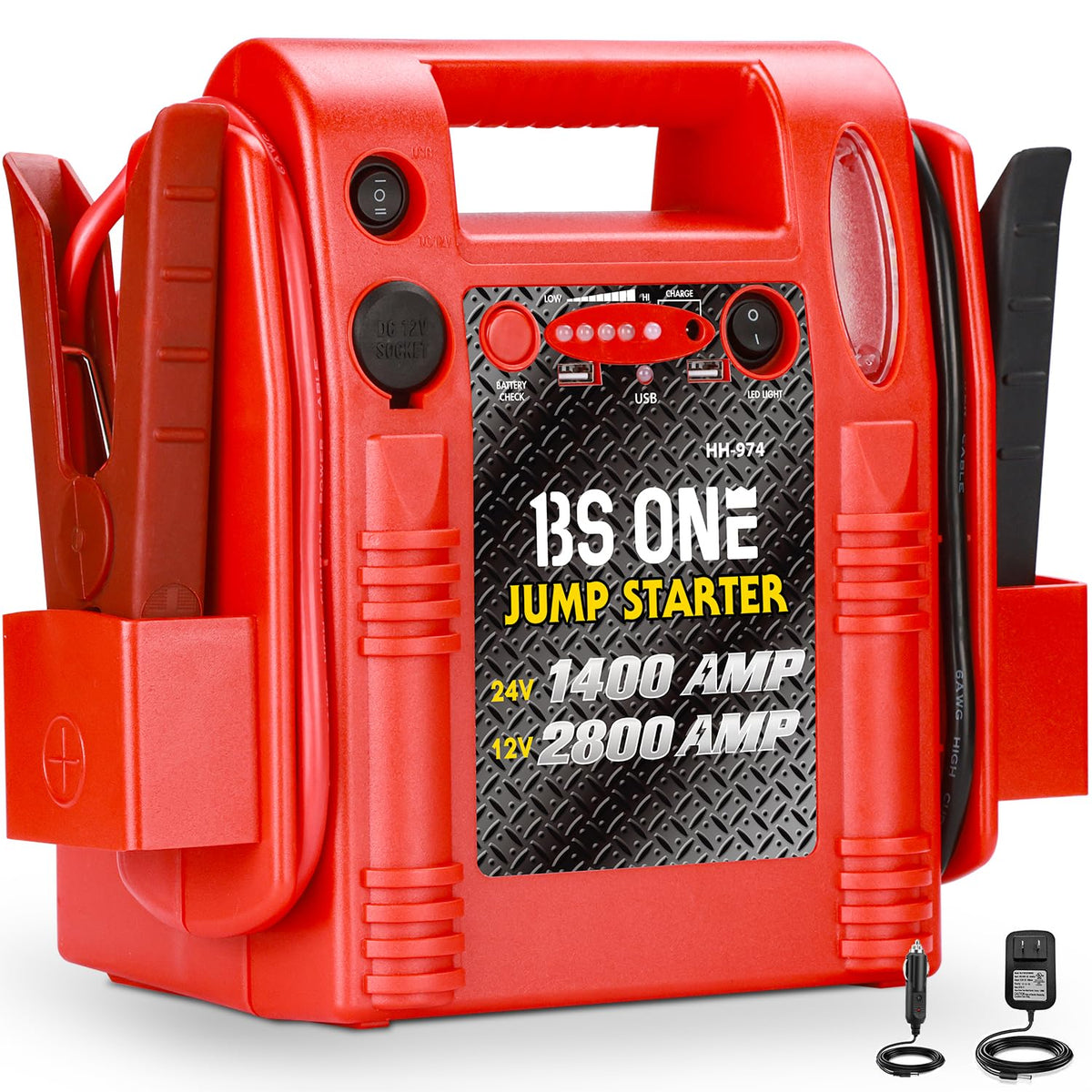 24V / 12V Heavy Duty Jump Starter with USB/DC Output and LED Light I5562