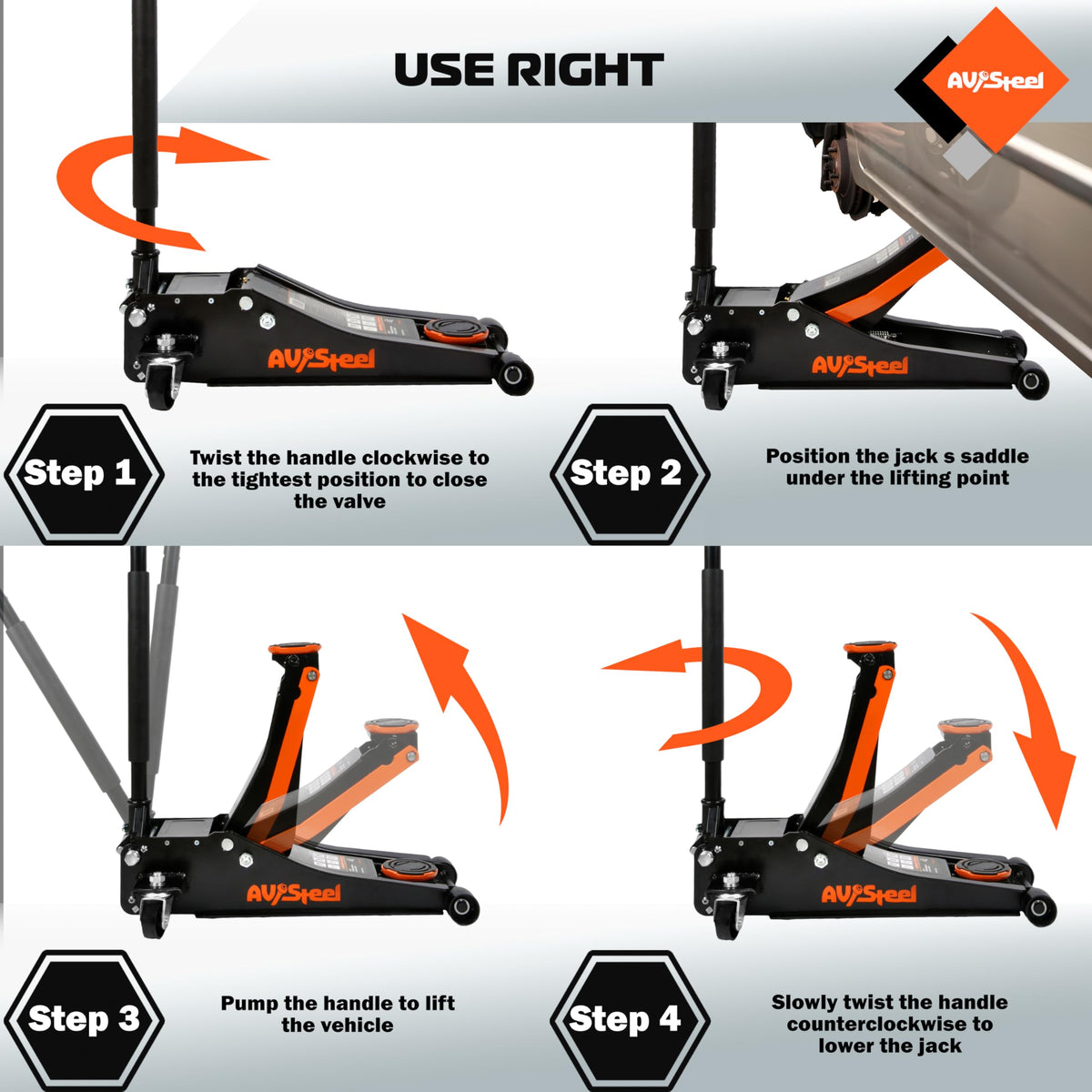 3 Ton Low Profile Hydraulic Floor Jack B350