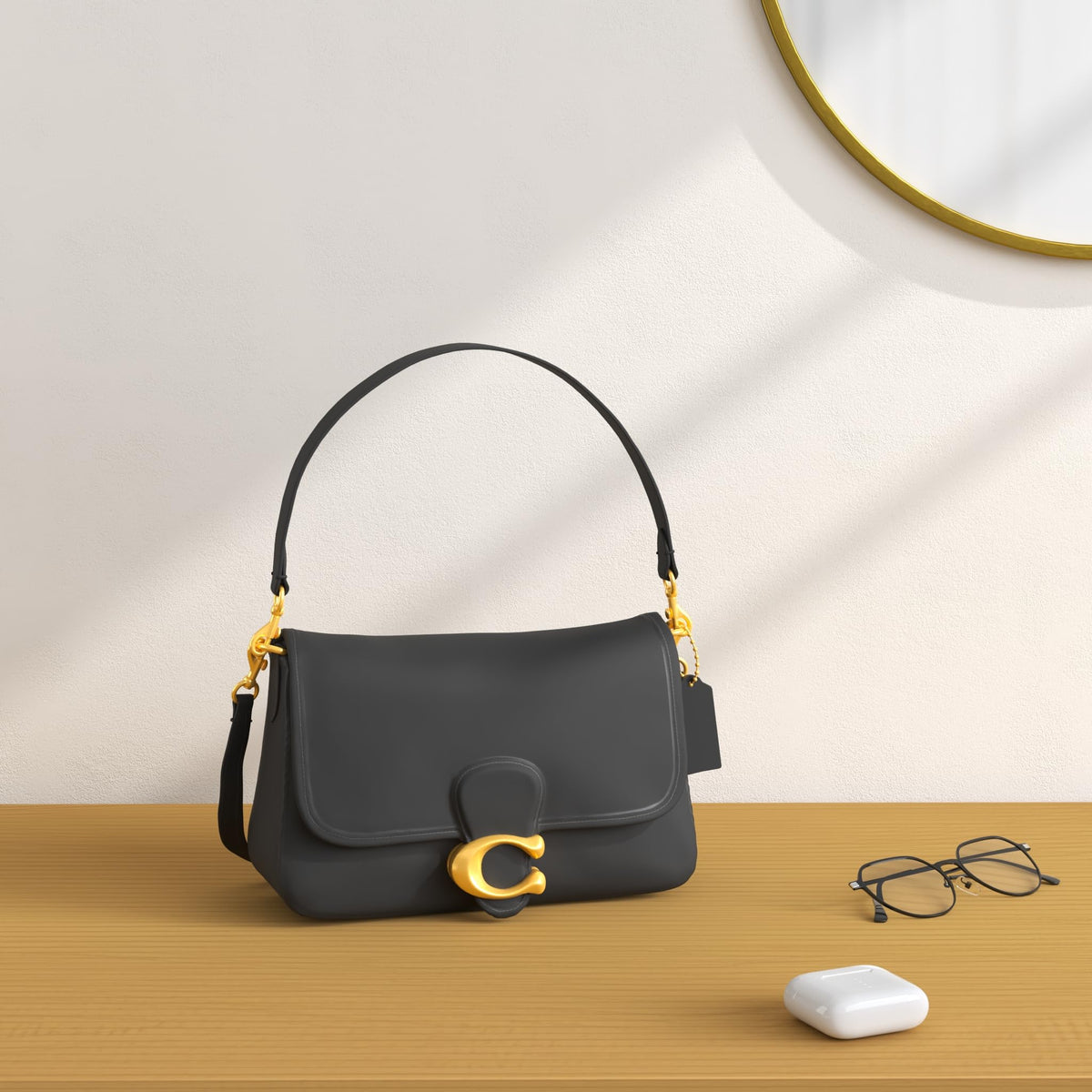 Soft Calf Leather Shoulder Bag R6339