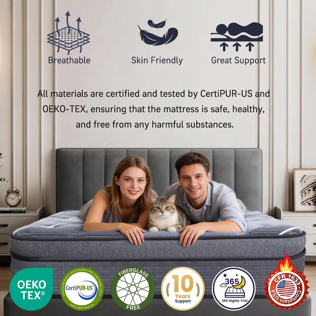 12 Inch Cooling Gel Memory Foam Hybrid Mattress R463259