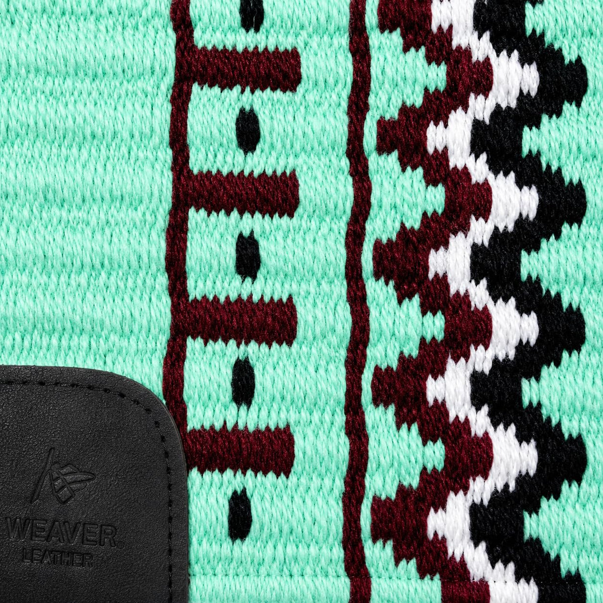Mint Green Burgundy Tribal Horse Saddle Pad W82744
