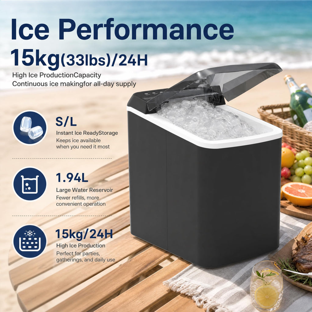 Countertop Ice Maker with Basket & Scoop U997917