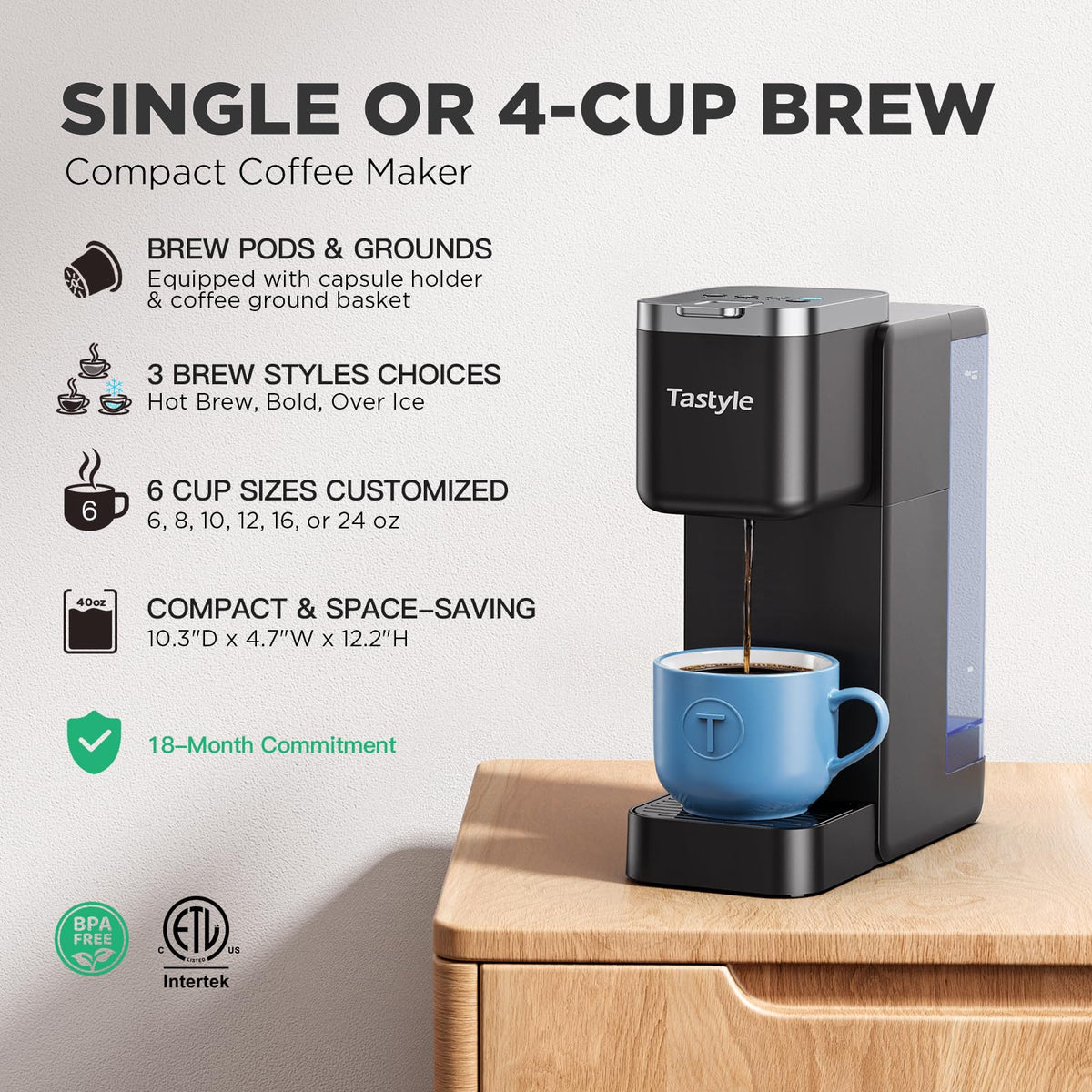 Single Serve Coffee Maker with 3 Brew Styles R2939