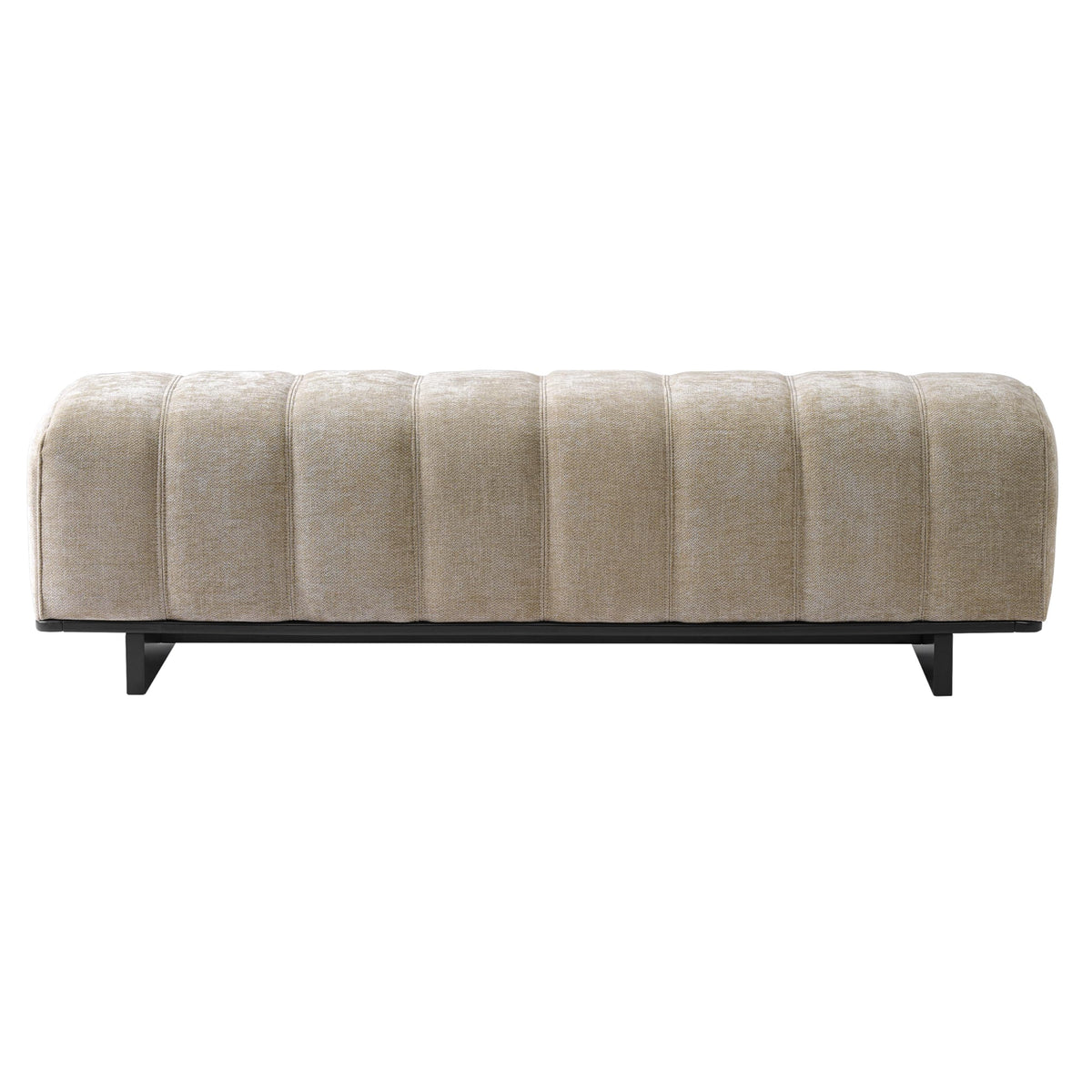 Oatmeal Black Chenille Upholstered Dining Bench C778