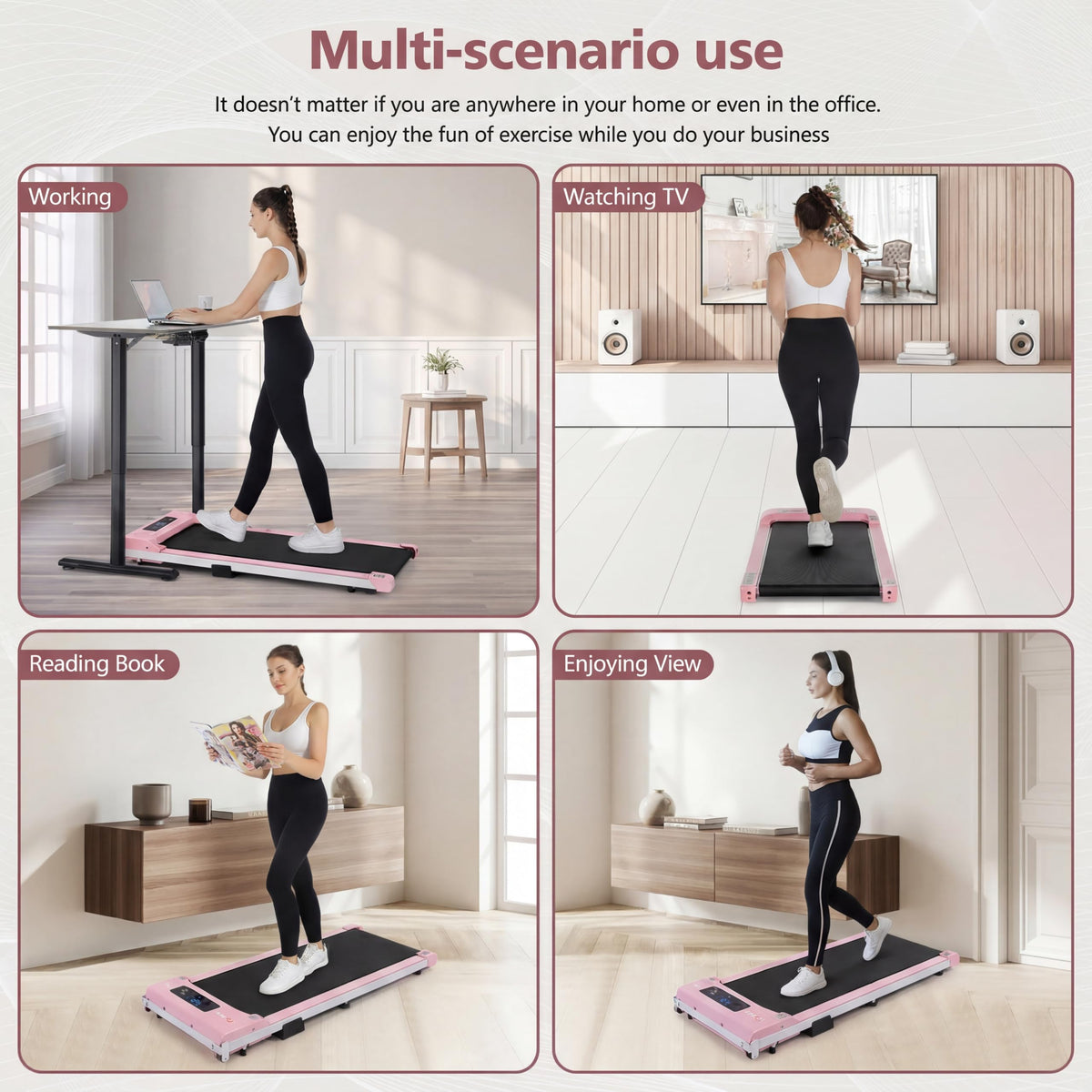 3.0HP Portable Under Desk Treadmill with Remote Control K967586