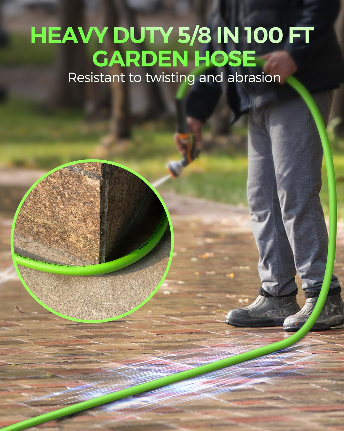 100 FT x 5/8" Heavy Duty Flexible Garden Hose L53296