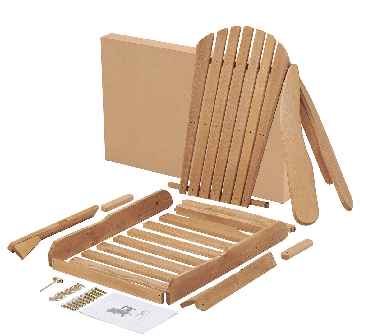 Wood Folding Adirondack Chair Set of 2 Solid Cedar M5062