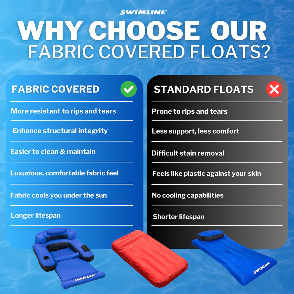 Fabric Covered Pool Float Mattress Red Lounger Raft L738939