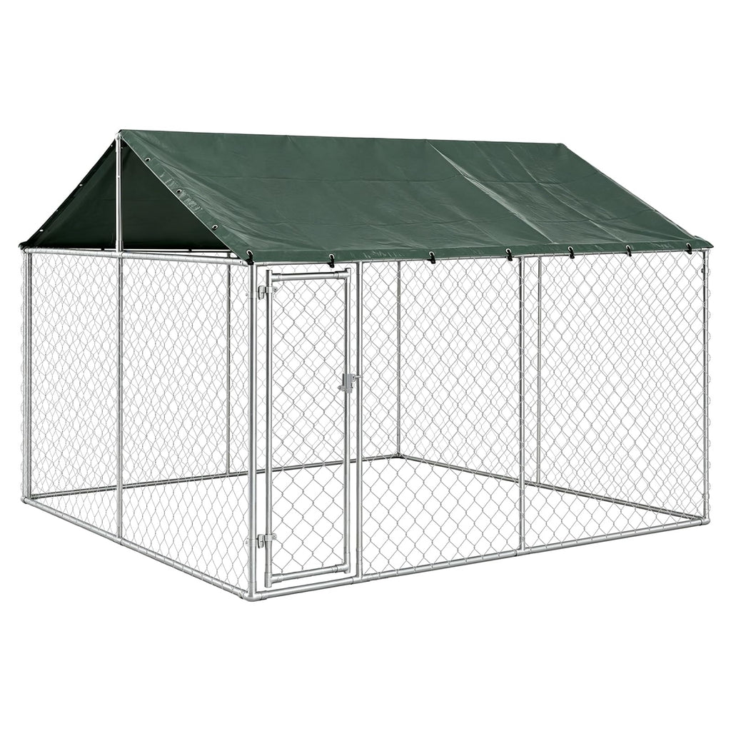 10x10FT Heavy Duty Galvanized Steel Outdoor Dog Kennel B561342