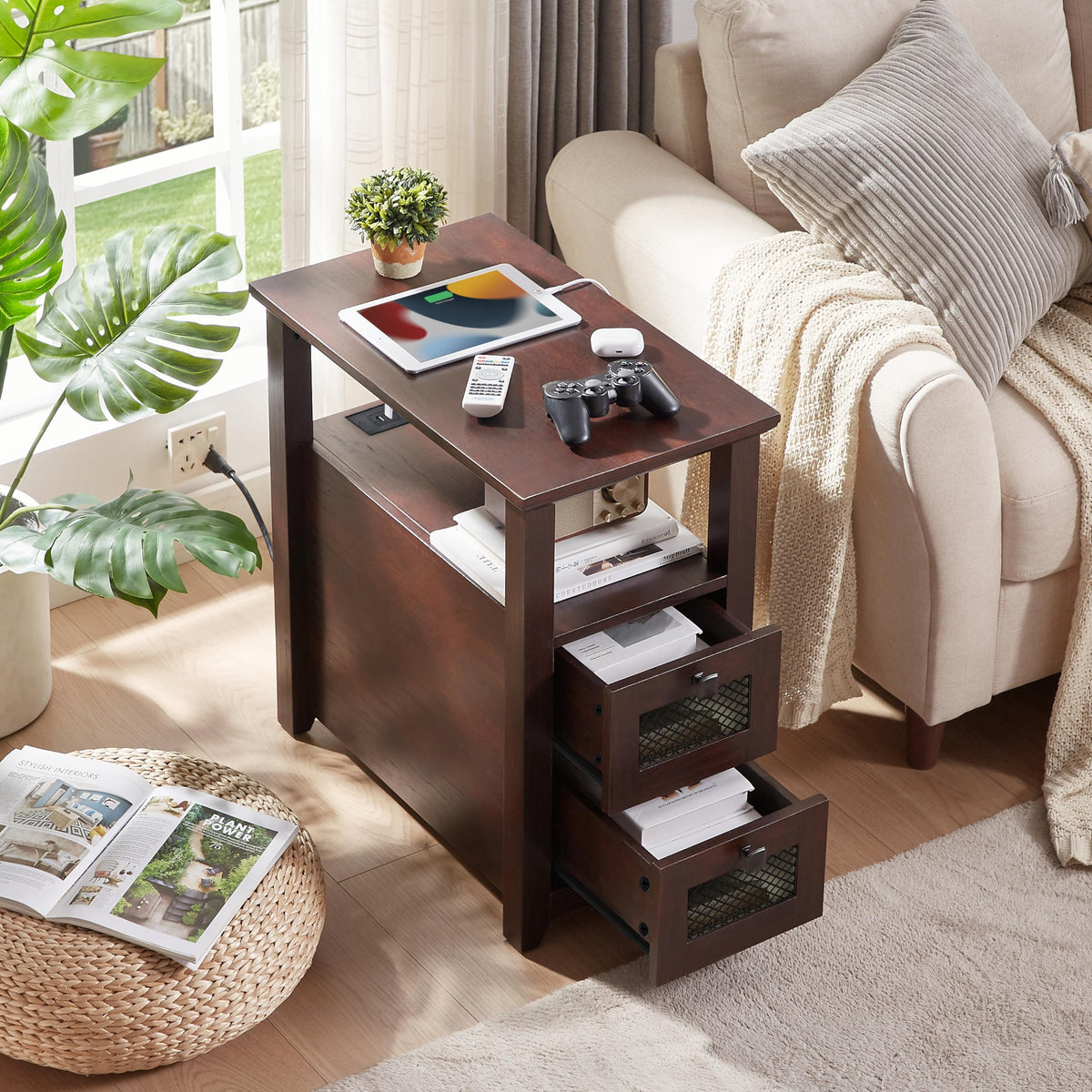 XXL End Table with Charging Station J3023