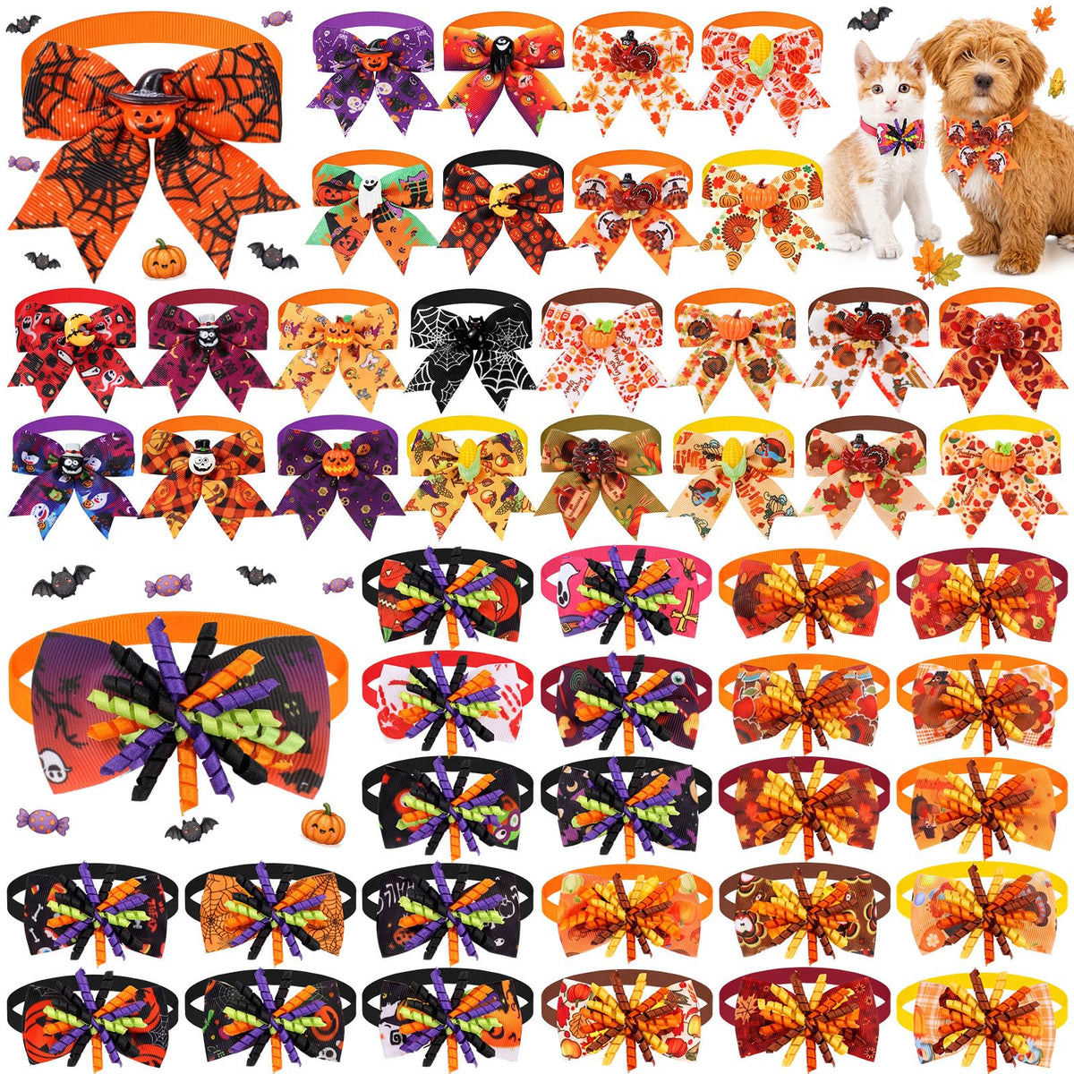 50 Pcs Dog Bow Ties W124