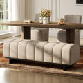Oatmeal Black Chenille Upholstered Dining Bench C778