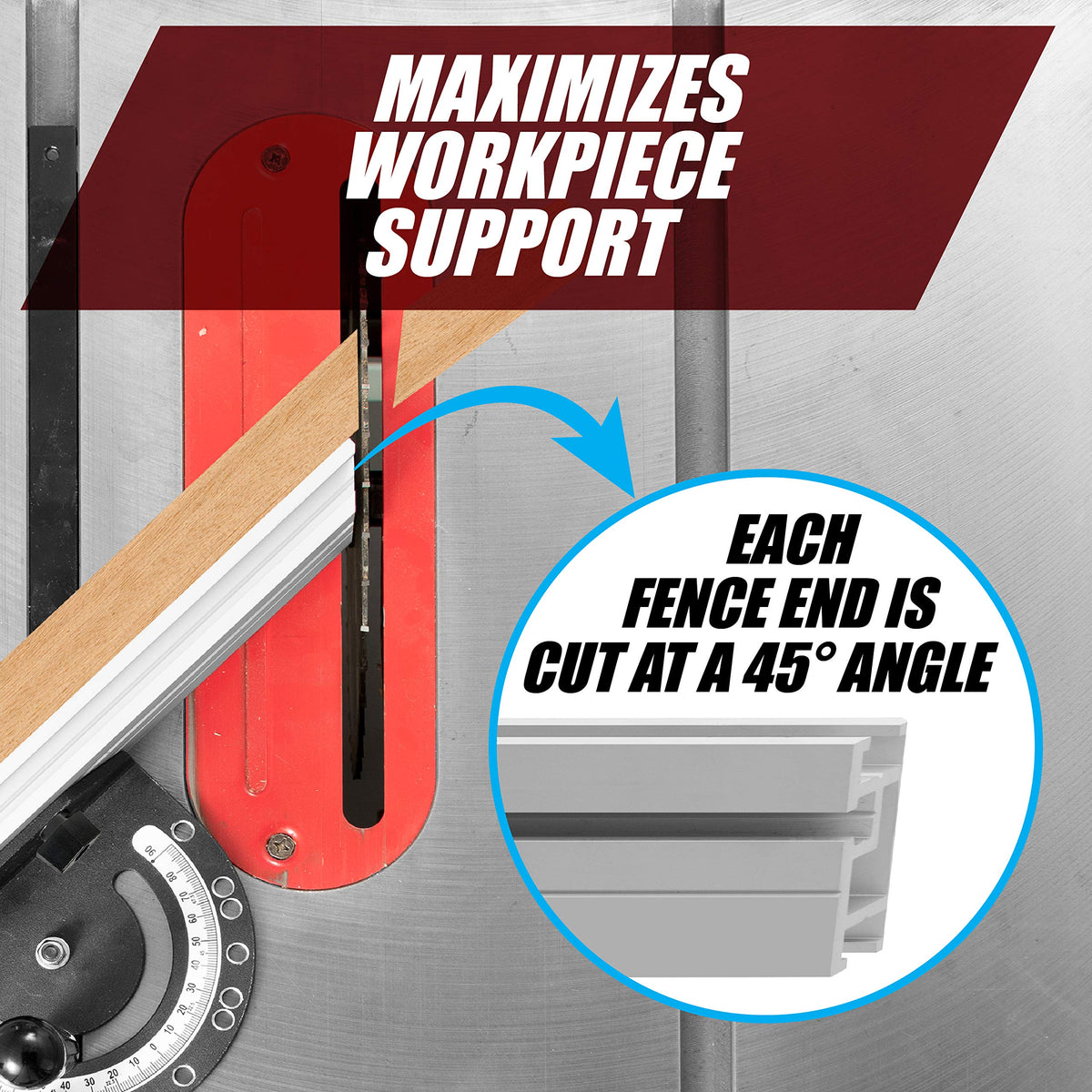 Aluminum Miter Gauge Fence with Flip Stop P460348