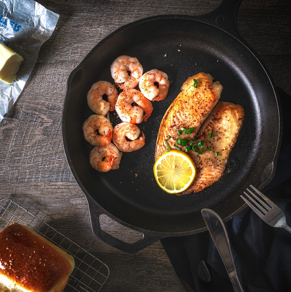 Cast Iron Skillet 10 Inch with Lid Black M2914