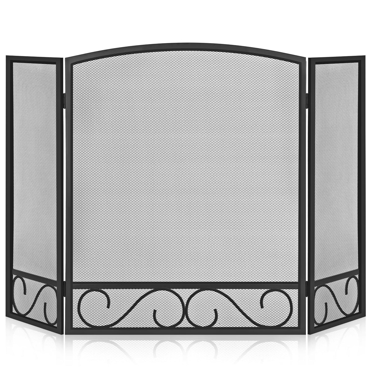 3 Panel Wrought Iron Fireplace Screen W4674